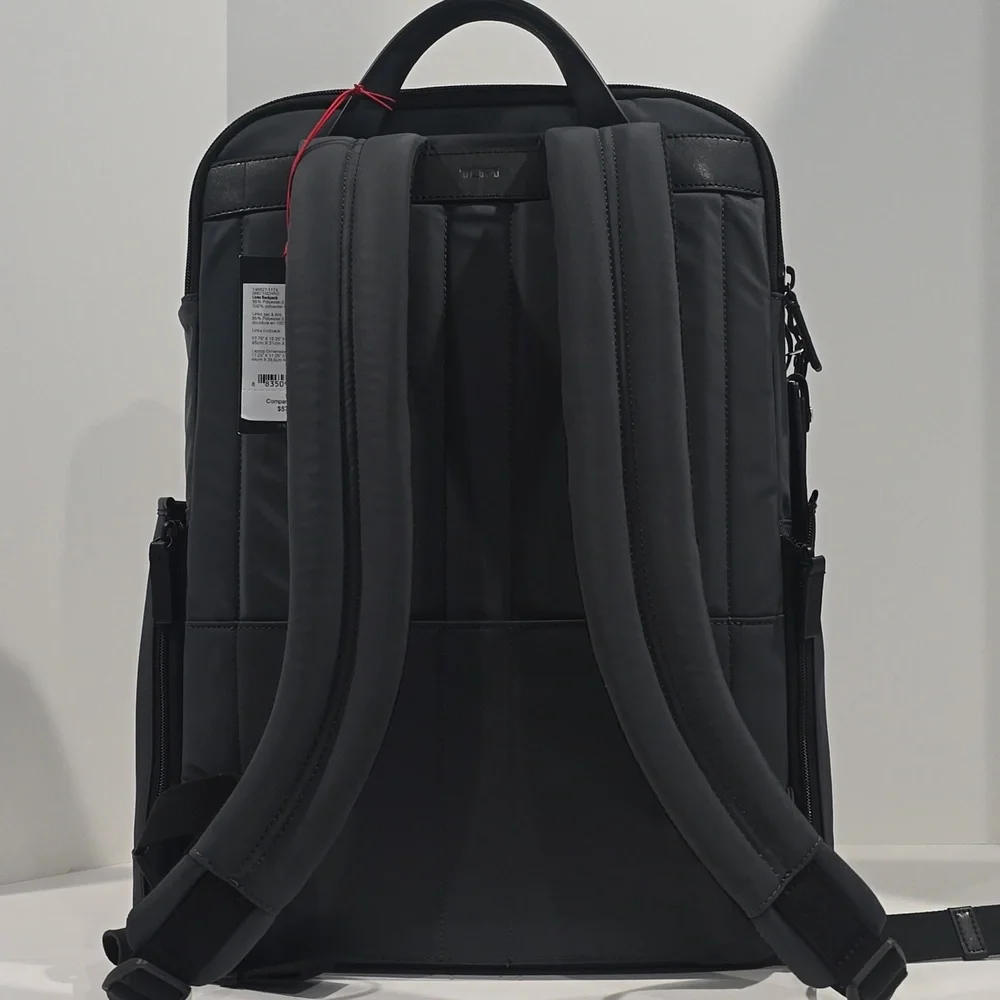 NWT ✅ TUMI LINKS TRAVEL BACKPACK PE & LEATHER CHARCOAL GREY / BLACK ✨NWT